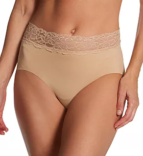 Ultra Light Lace Trim Hipster Panty Golden Nude XL