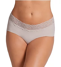 Ultra Light Lace Trim Hipster Panty Nude S