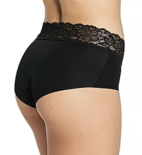 Ultra Light Lace Trim Hipster Panty Black S