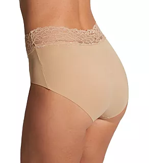 Ultra Light Lace Trim Hipster Panty Golden Nude XL