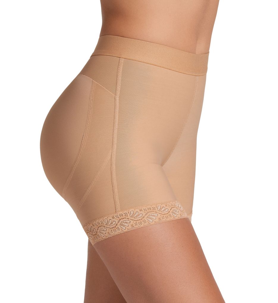 Leonisa : Leonisa 012983 Mid-Rise Sculpting Butt Lifter Shaper Short (Coffee XS)