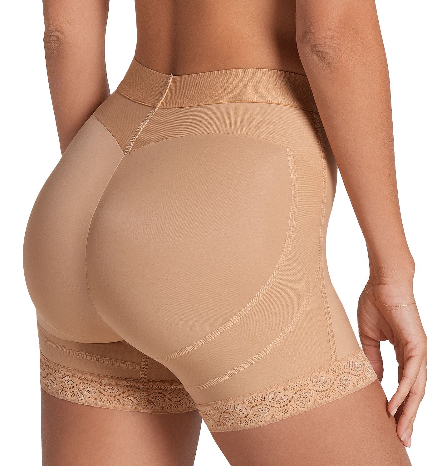 Leonisa Mid-Rise Sculpting Butt Lifter Shaper Short Coffee M  - Image 2