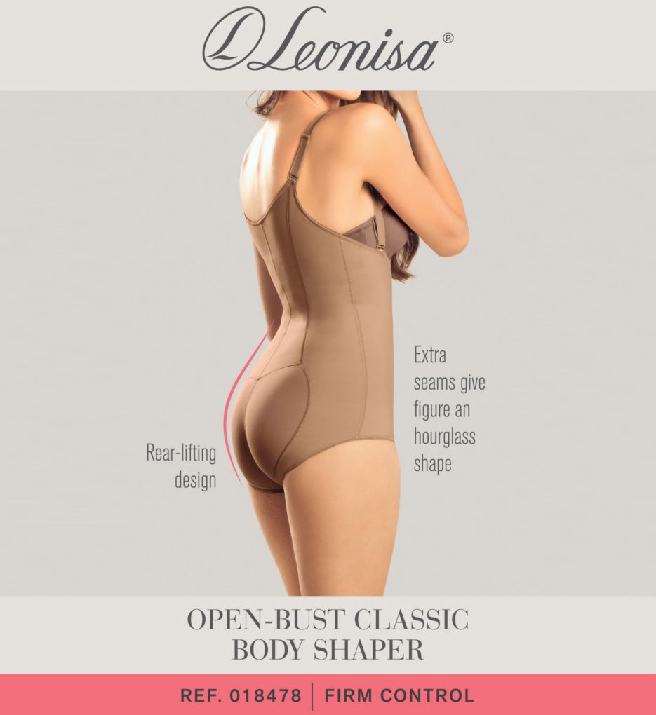Shapewear & Fajas-Seamless Gusset Opening With Hooks Open Bust Adjustable  Straps Back Support Natural Rear Lift Body Briefer For Women