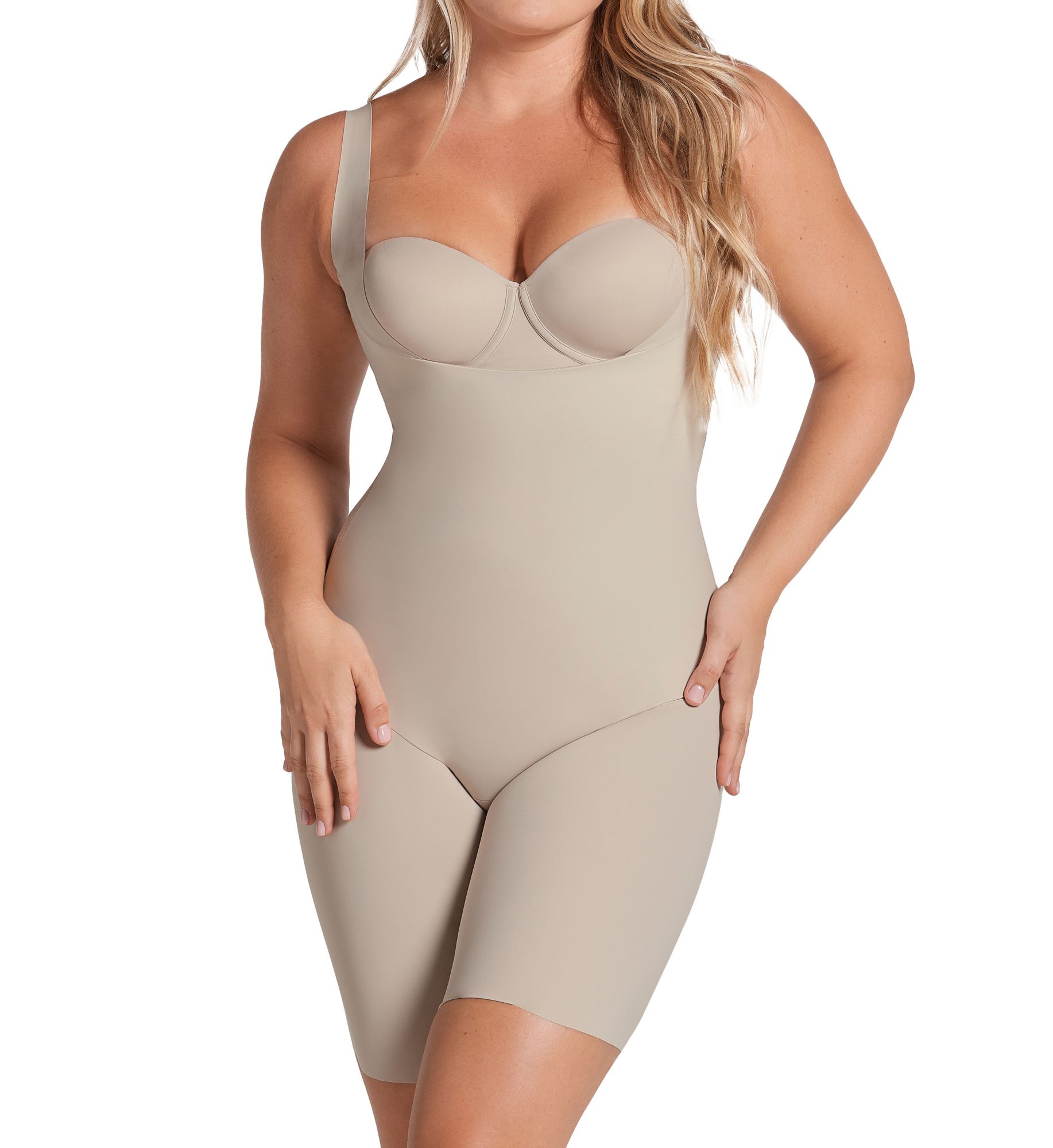 Leonisa Women's Undetectable Step-In Mid-Thigh Body Shaper in Nude | Size: XL | HerRoom.com