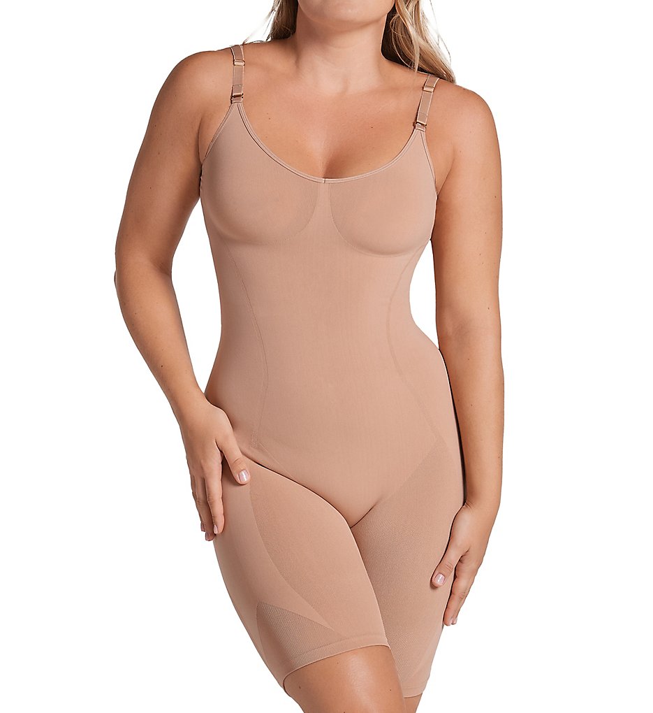 Leonisa >> Leonisa 018508 Full Coverage Seamless Smoothing Bodysuit (Medium Brown XL)