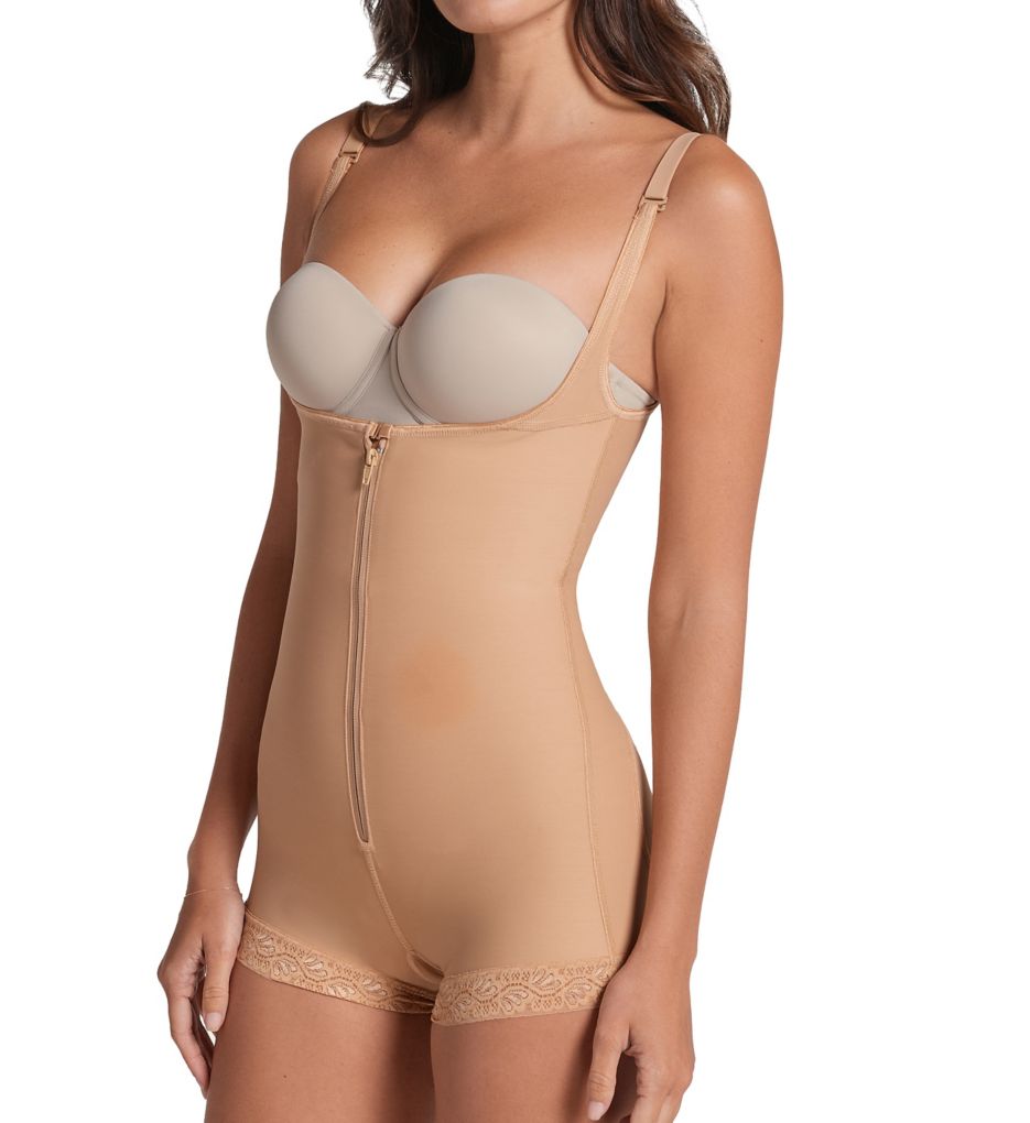 Leonisa : Leonisa 018678N PowerSlim Open Bust Boyshort Body Shaper (Natural Tan XS)