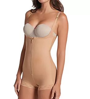 PowerSlim Open Bust Boyshort Body Shaper Natural Tan XS