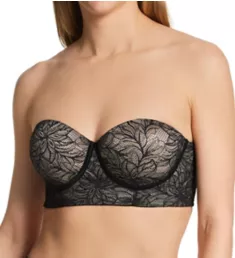 Lace 360 Strapless Longline Contour Lace Bra Black 34B