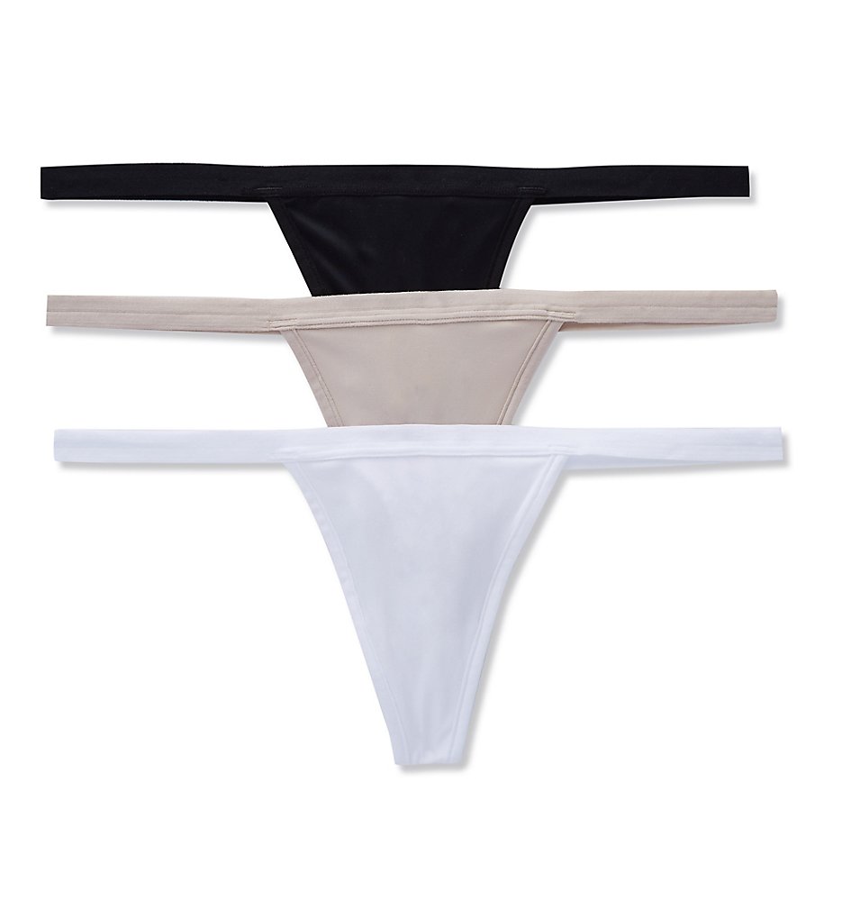 Leonisa : Leonisa 12682X3 Invisible G-String Panty - 3 Pack (Nude/Black/White S)