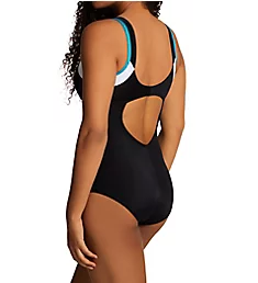 Color Block One Piece Slimming Swimsuit
