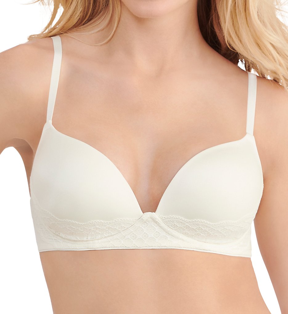 Lily Of France 172205L Your Perfect Lift Lace Wirefree T-Shirt Bra (Coconut White)