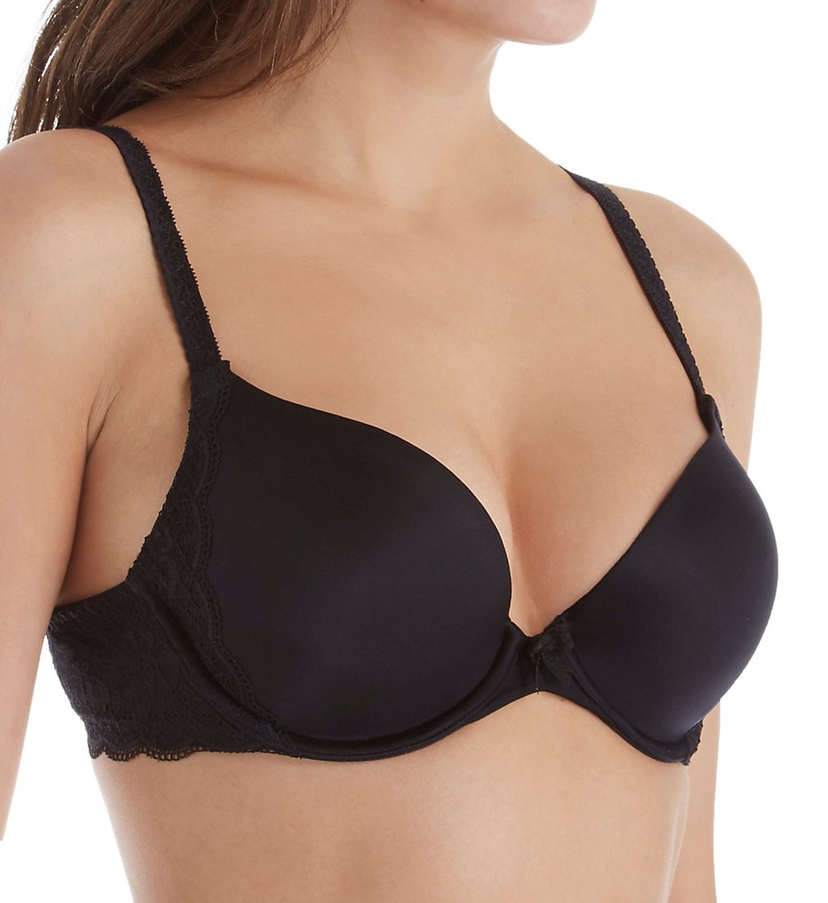 Lily Of France 175295L Your Perfect Lift Lace Underwire Push Up Bra (Black)