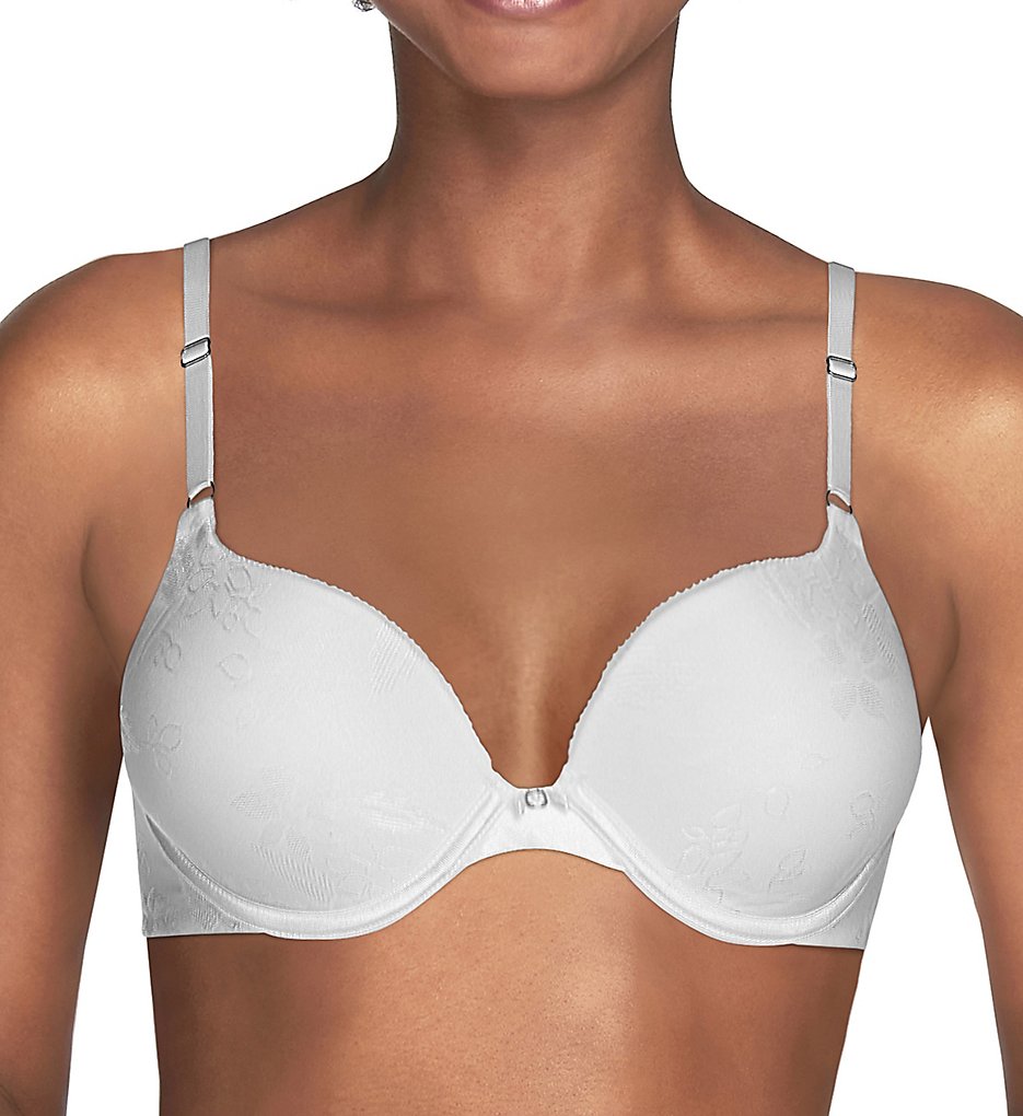 Lily Of France 2131101 Ego Boost Jacquard Push Up Bra (White)