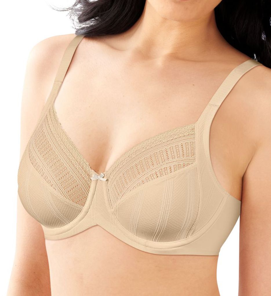Lilyette : Lilyette 0434 Enchantment 3 Section Mesh Minimizer Bra (Latte Lift/Ivory 38DDD)