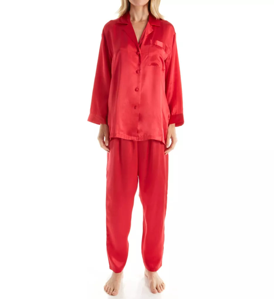 Linda Hartman Classic Hart Long Sleeve Silk PJ Set 51021 - Image 1