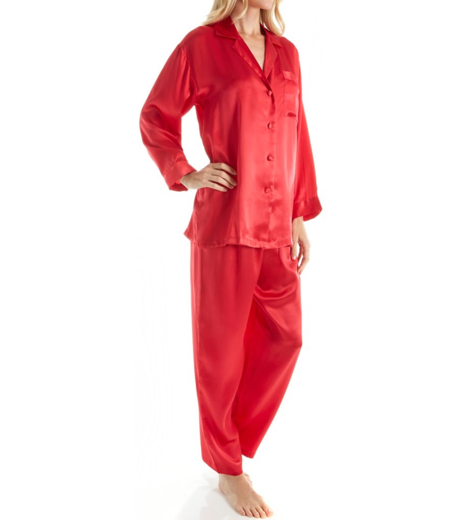 verloving Blaze ritme Linda Hartman Classic Hart Long Sleeve Silk PJ Set 51021 - Linda Hartman  Sleepwear