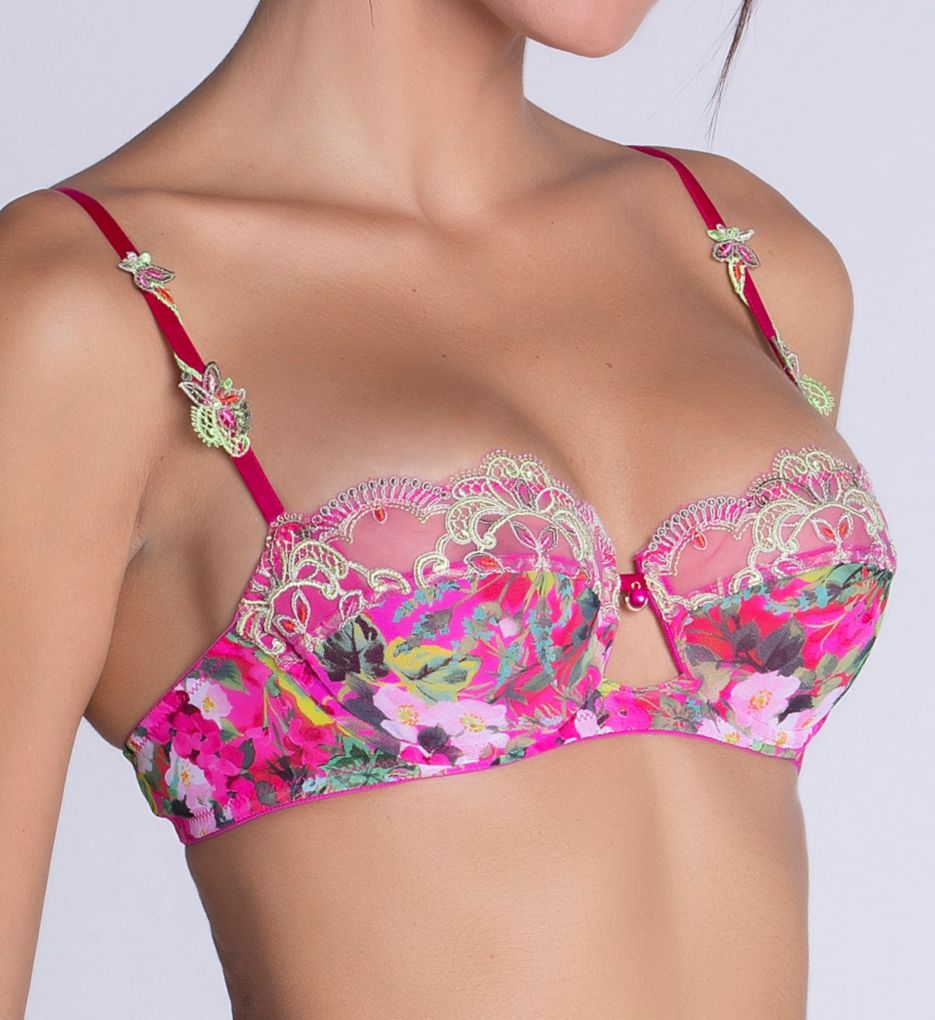 Lise Charmel Dressing Floral Underwired Half Cup Bra Magenta