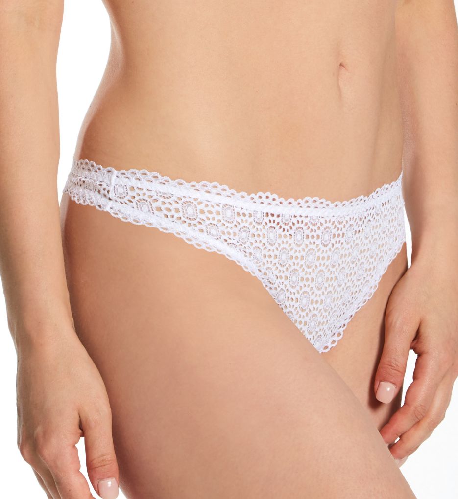 Lise Charmel Women's Destination Futur Thong Panty in White | Plus Size Large | HerRoom.com
