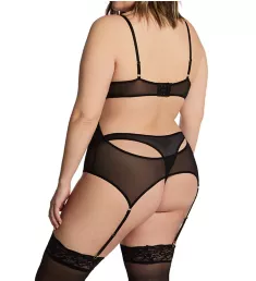 Plus Size Madeline Bustier & Garter 2-Pc Set Black 1X