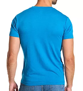 Cotton Stretch Crew Neck T-Shirt Mykonos Blue S