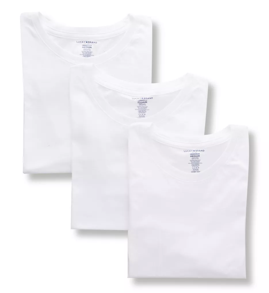 Cotton Jersey Slim Fit Crew Neck T-Shirts - 3 Pack WHT M