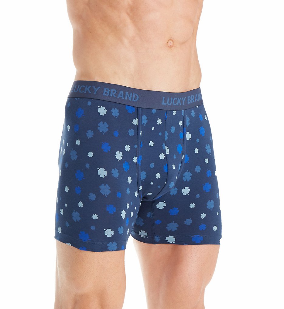 Lucky 171UH01 Clover Stretch Boxer Briefs (Clover/Dress Blue)