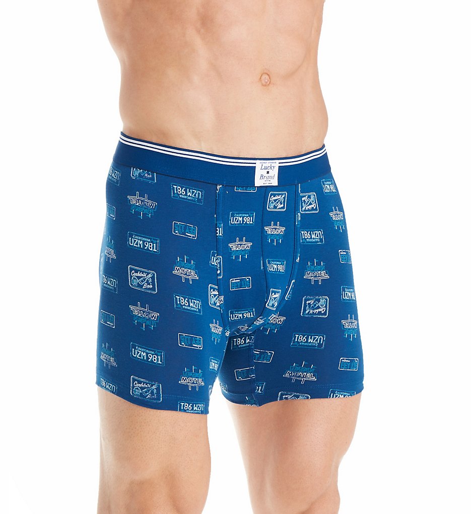 Lucky 171UH04 License Plate Stretch Boxer Briefs (Blue Opal)
