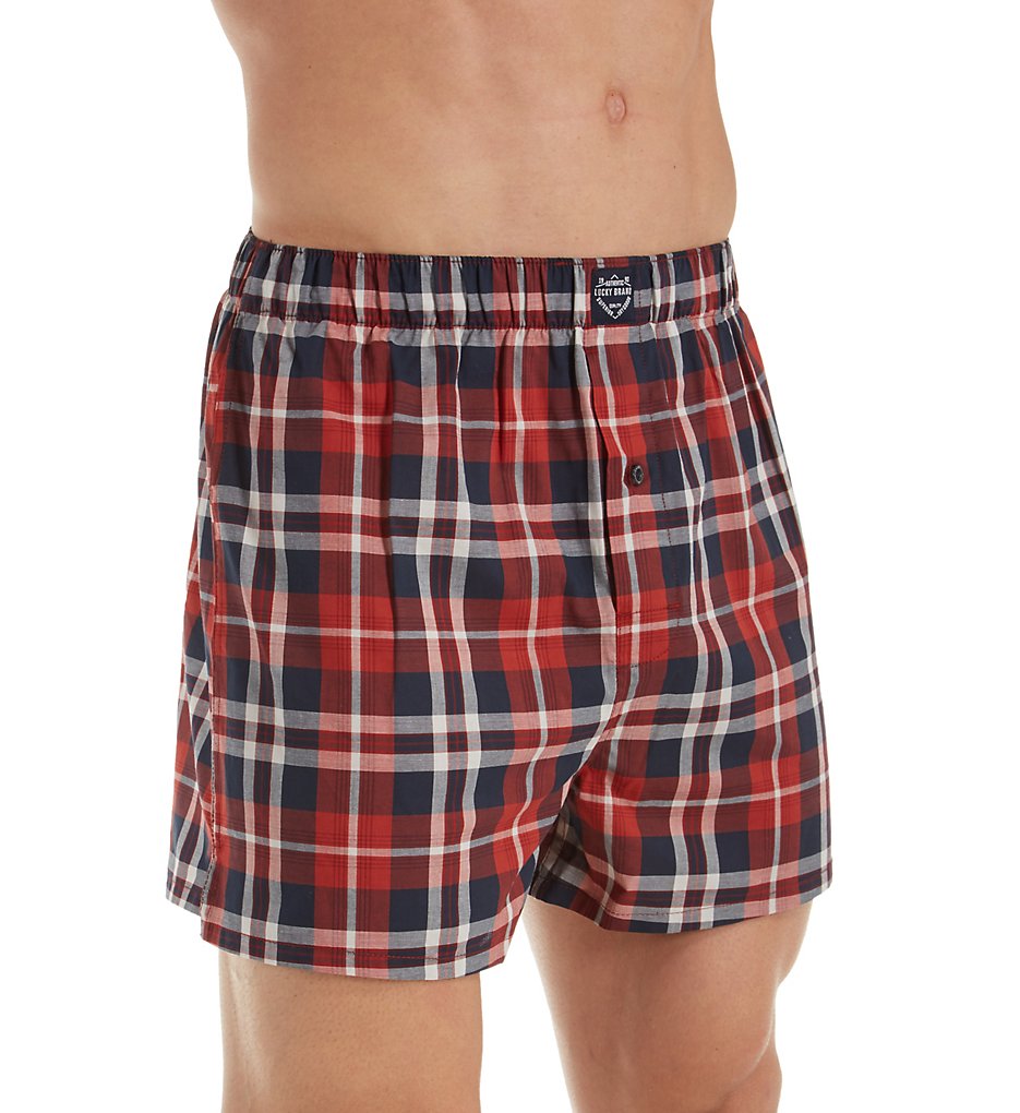 Lucky 173UH07 Plaid Woven Boxer (Red Ochre)