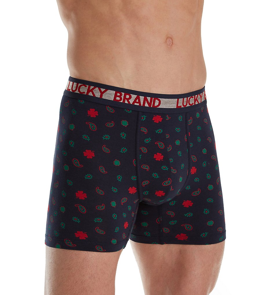 Lucky 173UH10 Holiday Cotton Stretch Boxer Briefs (Fair Isle/Sapphire)