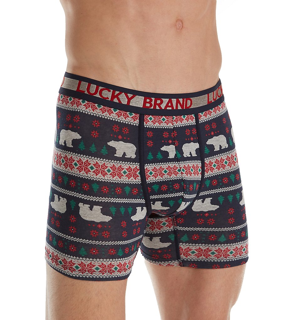 Lucky 173UH10 Holiday Cotton Stretch Boxer Briefs (Paisley/Dark Sapphire)
