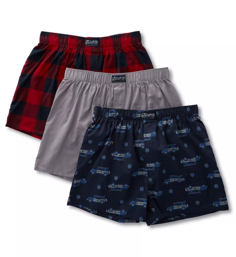 Lucky Fashion Woven Boxers - 3 Pack 183VB09 - Image 4