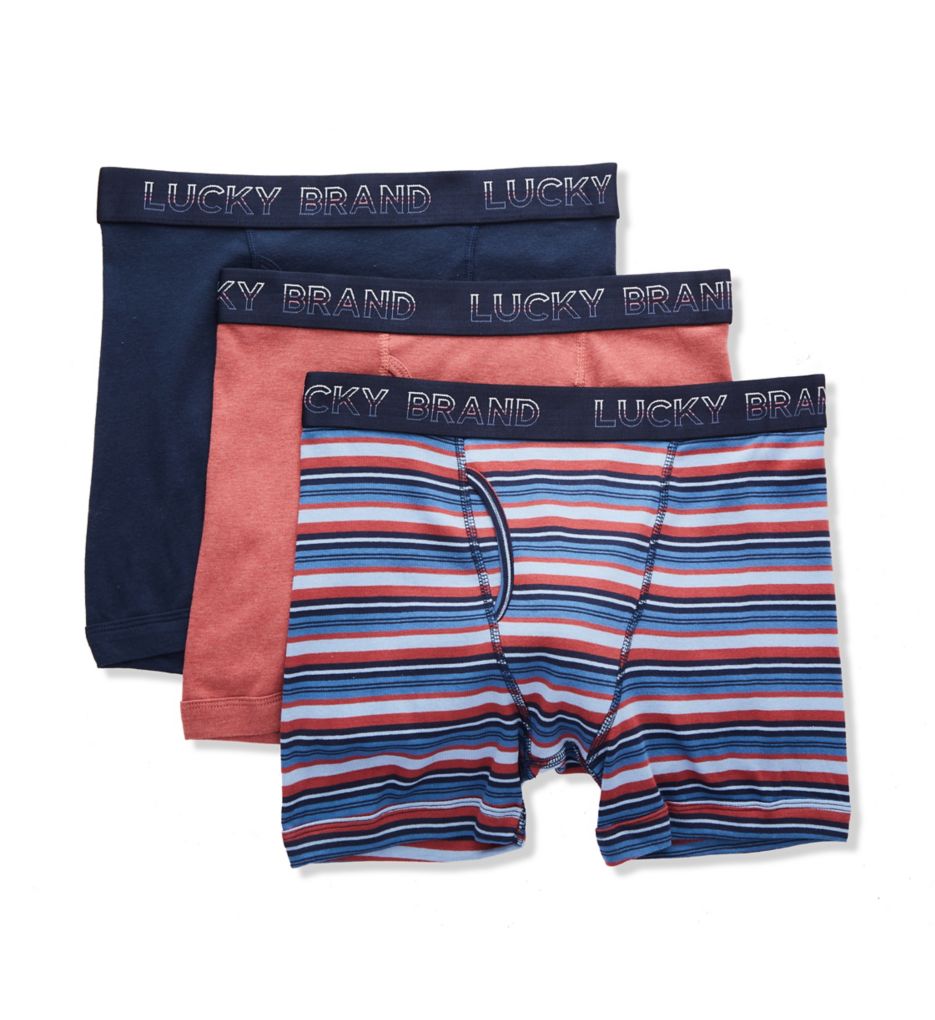 Lucky Brand 3-Stretch Boxer Briefs with Fly Pouch Medium (32-34