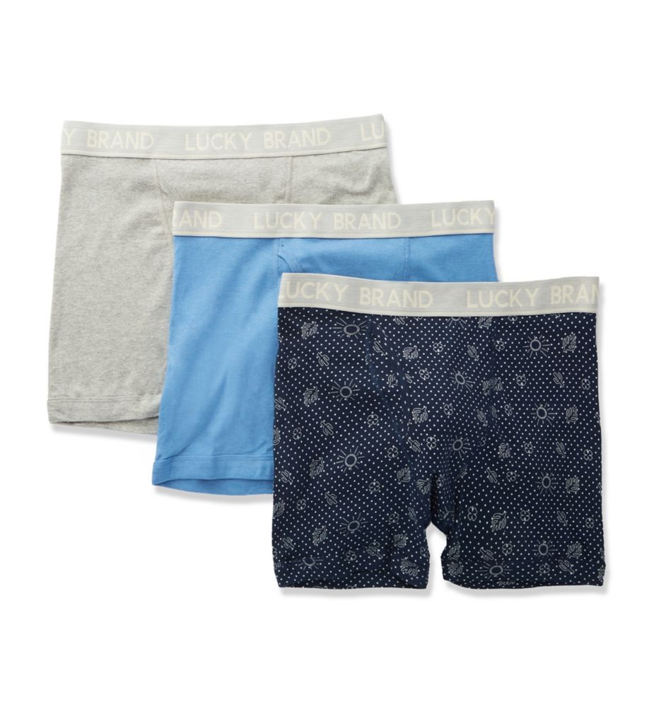 Core Cotton Boxer Briefs - 3 Pack GBHP1 S by Lucky
