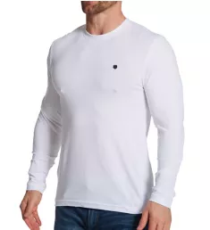 Cotton Stretch Long Sleeve Crew Neck T-Shirt WHT M