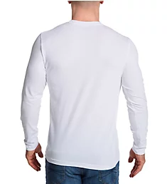 Cotton Stretch Long Sleeve Crew Neck T-Shirt WHT M