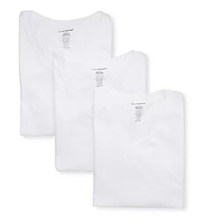Cotton V-Neck T-Shirt - 3 Pack WHT S