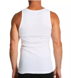 Cotton Ribbed Tank - 4 Pack WHT L