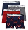 Lucky Essential Soft Boxer Briefs - 4 Pack Indigo/Pearl/Red/Print S 
