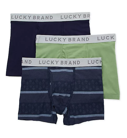 Lucky Desert Nomad Cotton Stretch Boxer Briefs - 3 Pack Blue/Print/Loden Frost S 