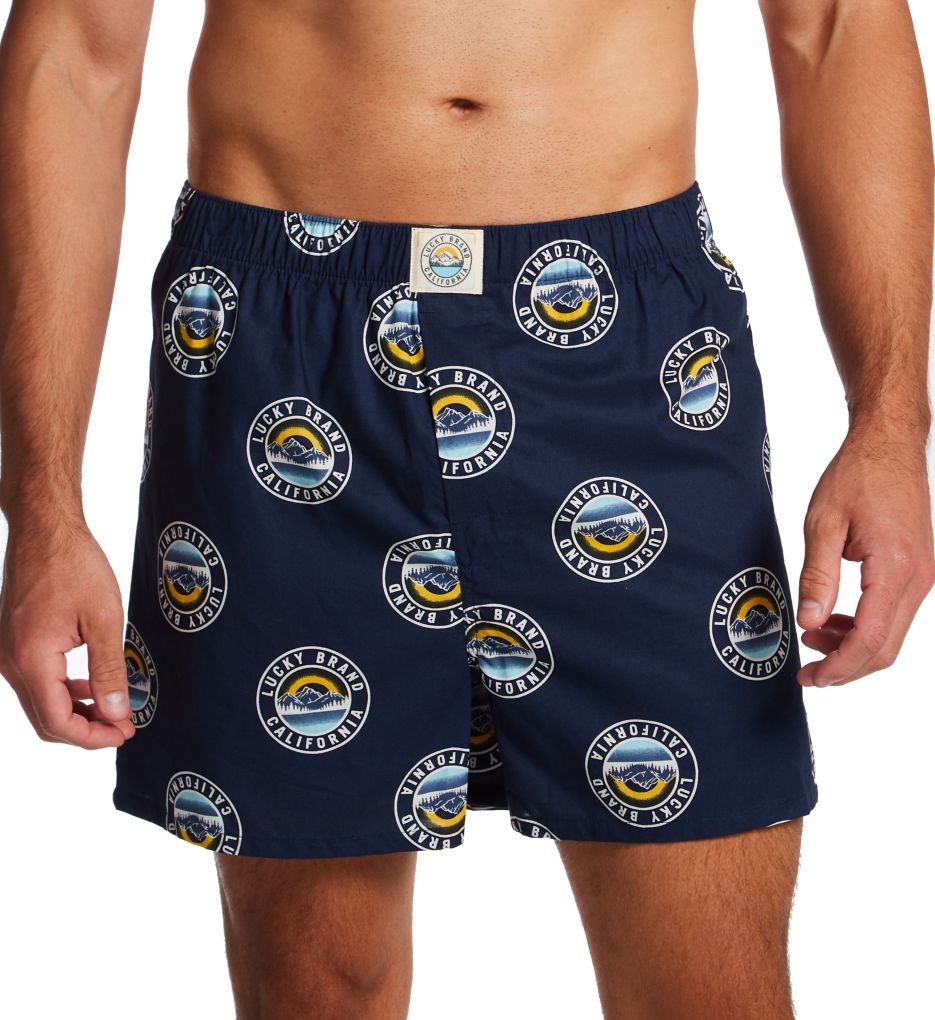Lucky Cotton Woven Boxers - 3 Pack Plaid/Indigo/Sea M  - Image 1
