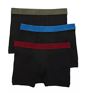 Cotton Viscose Blend Boxer Briefs - 3 Pack Jet Black XL
