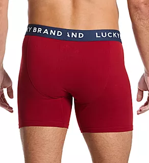 Essential Soft Boxer Briefs - 4 Pack Indigo/Tomato/Blue L