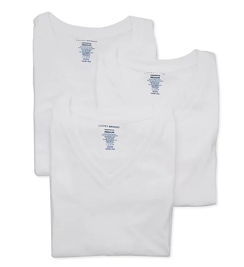 Lucky Everyday V-Neck T-Shirts - 3 Pack WHT S 