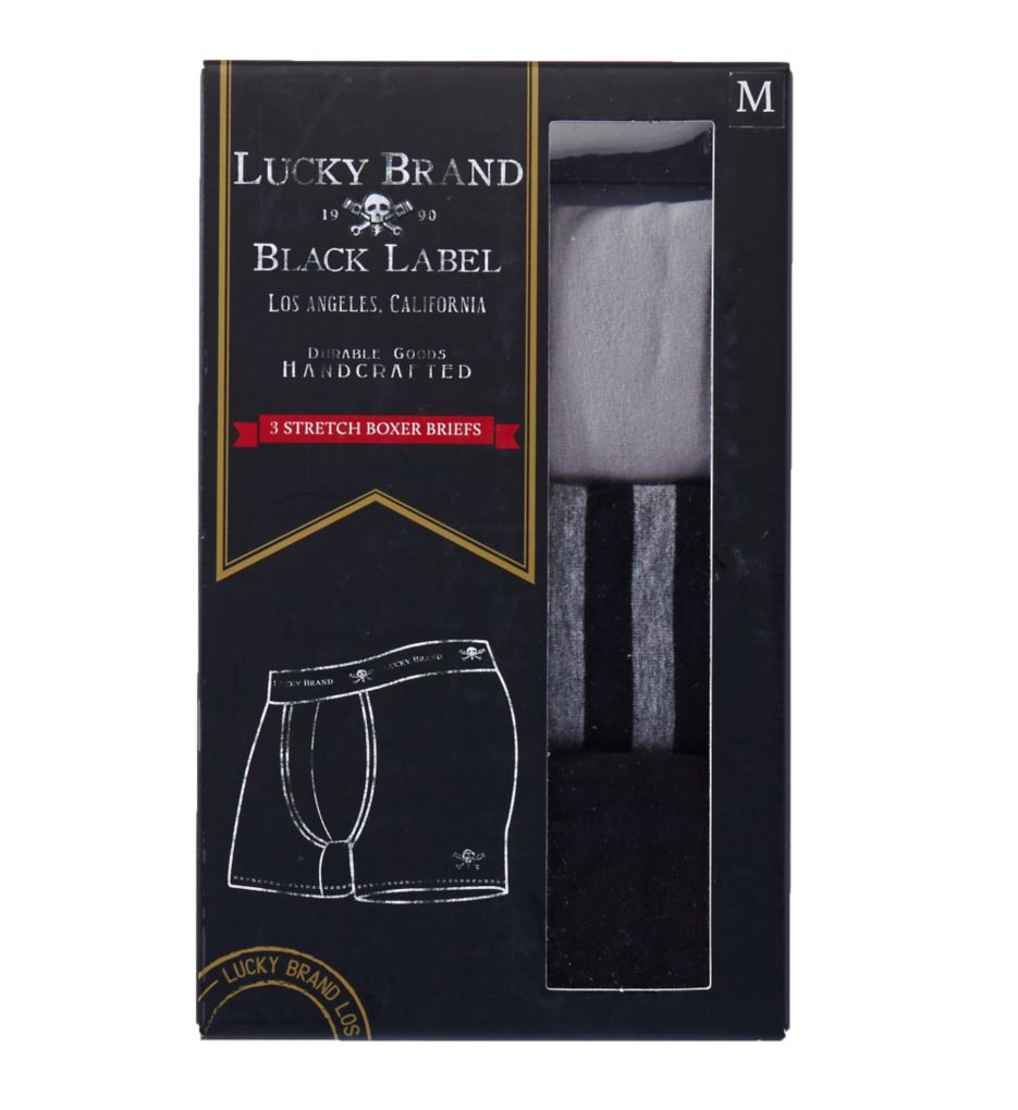 Black Label Cotton Stretch Boxer Briefs - 3 Pack-cs1
