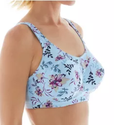 Coolmax Underwire Sports Bra Blue Floral 46DD