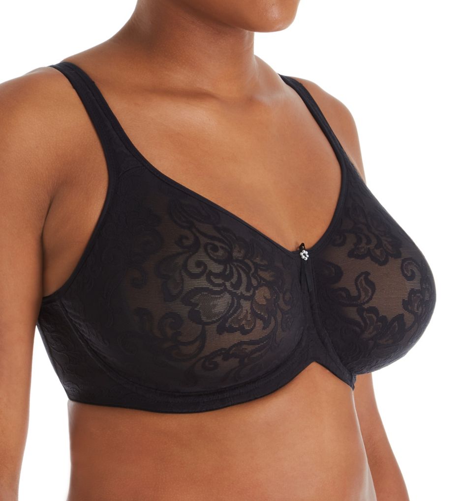 Women's Lunaire 13211 Versailles Seamless Jacquard Underwire Bra (Black 38H)