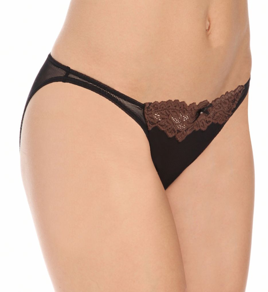 Lunaire (1296462): Lunaire 15235 Whimsy Barbados Bikini Panty (Black/Chocolate L)