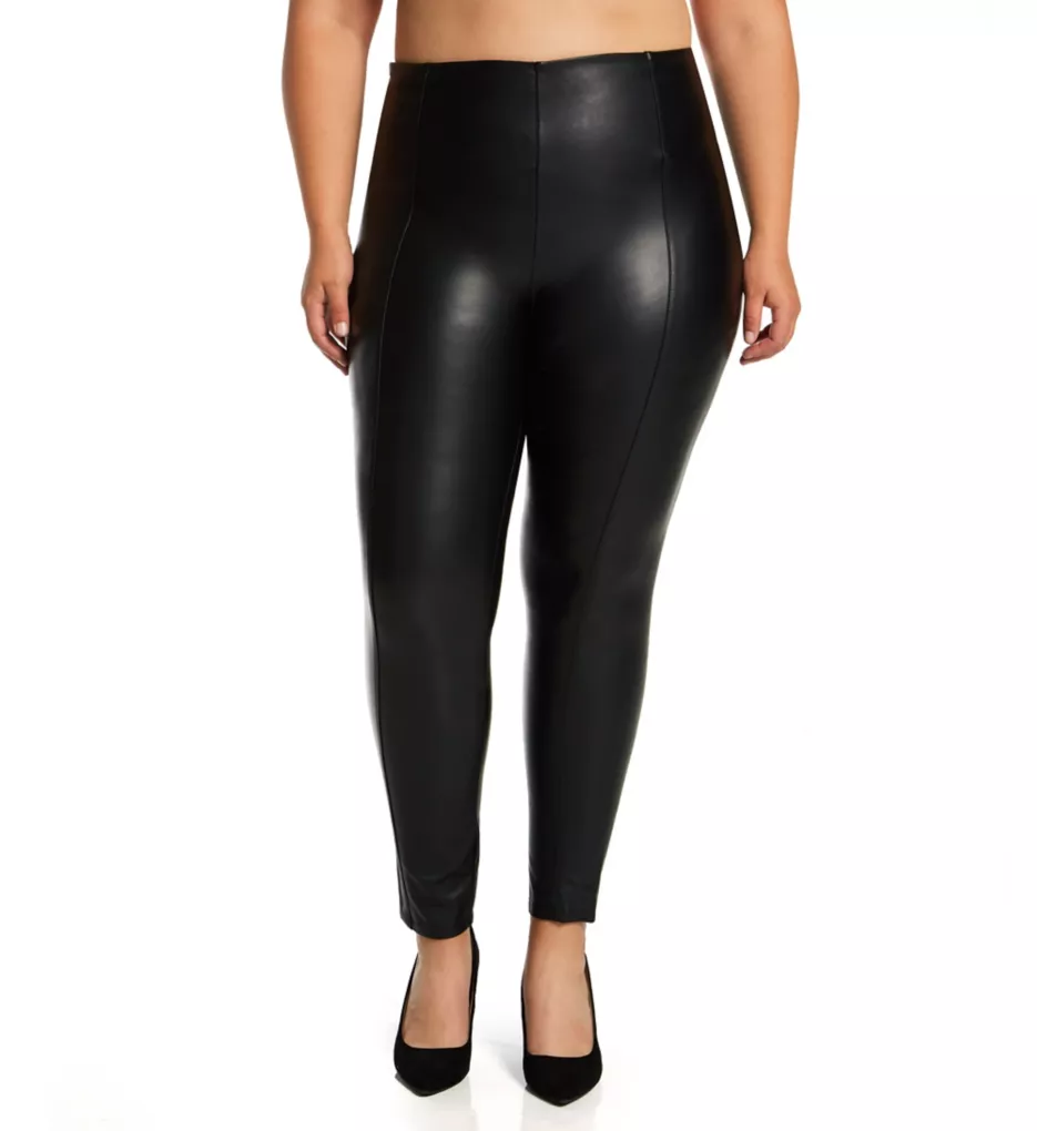 Lysse Vegan Faux Leather Leggings Black High Waist Pull On Women's