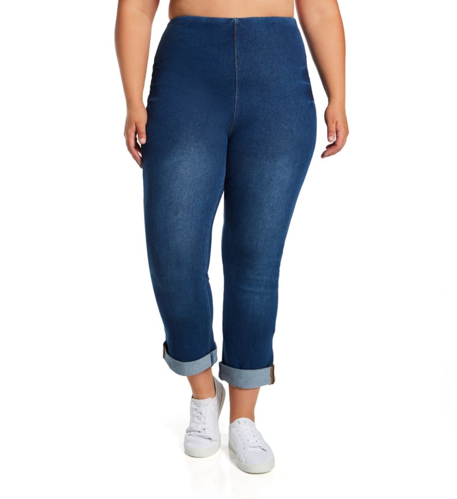 Plus Boyfriend Denim Shaping Straight Leg Legging-gs