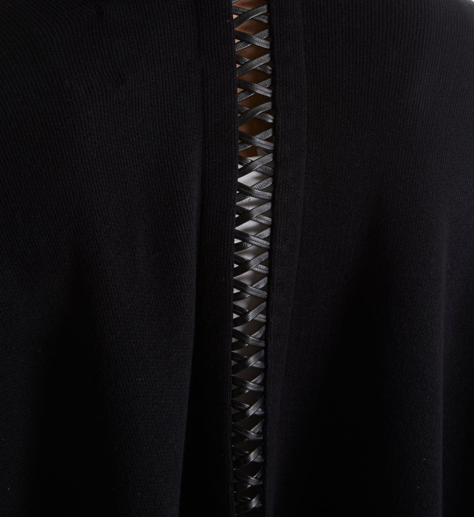 Dakota Vegan Leather Detail Poncho-cs1